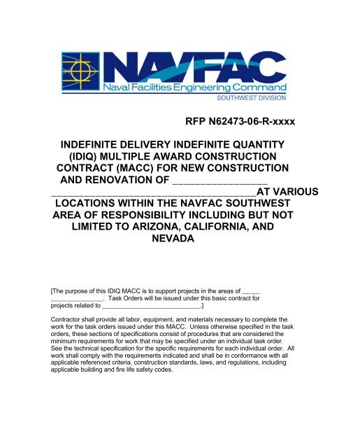 Idiq Multiple Award Construction Contract The Whole Building