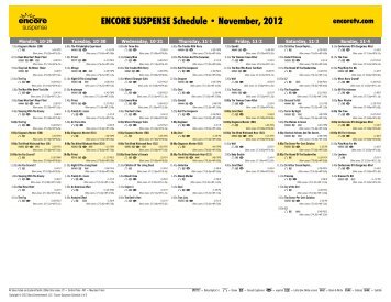 ENCORE SUSPENSE Schedule - November, 2012 - Starz