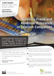 Auditing Fraud and Revenue Assurance in Tel ... - Etisalat Academy