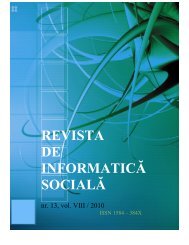 No 13 - Journal of Social Informatics / Revista de Informatica Sociala