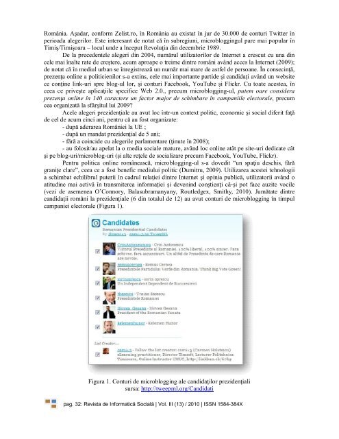 No 13 - Journal of Social Informatics / Revista de Informatica Sociala