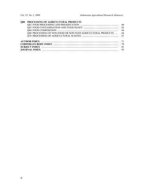 IARA Vol. XXV No. 1 Year. 2008 (pdf, 1000 kb) - Pustaka Deptan