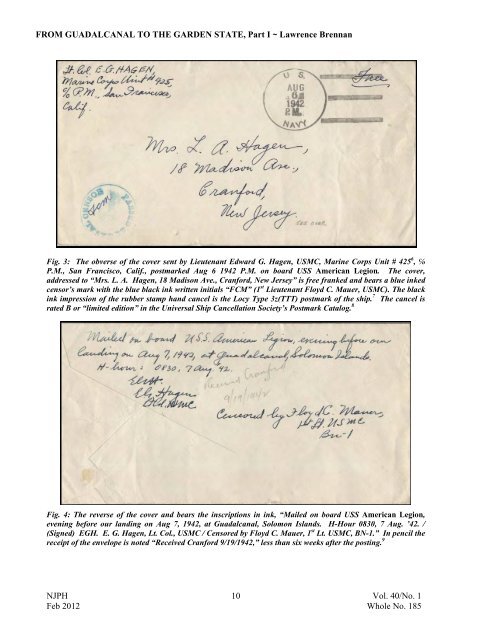 185 - New Jersey Postal History Society