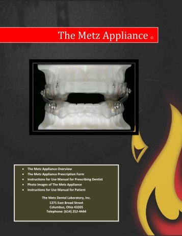 Metz Appliance FDA Reference Manual - The METZ Center for ...