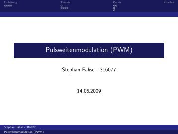 Pulsweitenmodulation (PWM) - Projektlabor - TU Berlin