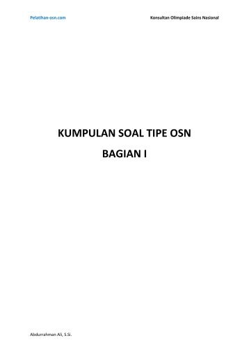 KUMPULAN SOAL TIPE OSN BAGIAN I