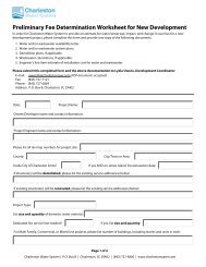 Preliminary Fee Determination Worksheet - Charleston Water System