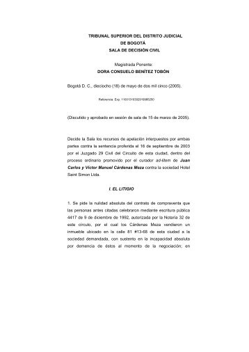 TRIBUNAL SUPERIOR DEL DISTRITO JUDICIAL DE BOGOTÃ ...