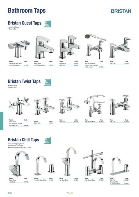 Taps Brochure - City Plumbing Supplies