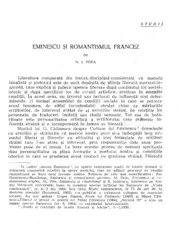 N. I. POPA, Eminescu Åi romantismul francez - alil.ro