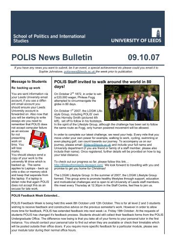 Weekly Bulletin 091007.pub - School of Politics International Studies ...