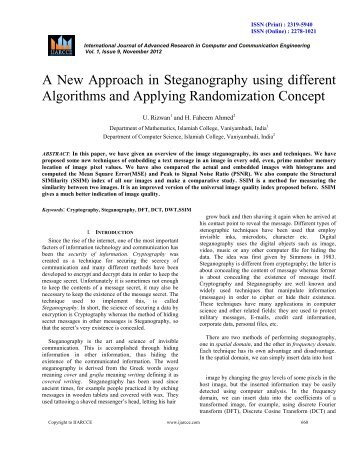 13-A New Approach in Steganography.pdf - Ijarcce.com