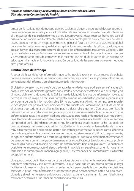 Recursos Asistenciales y de InvestigaciÃ³n en Enfermedades ... - Inicio