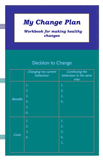 My Change Plan Booklet - CAMH - Nicotine Dependence Clinic