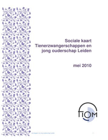 Sociale kaart Tienerzwangerschappen en jong ouderschap Leiden ...