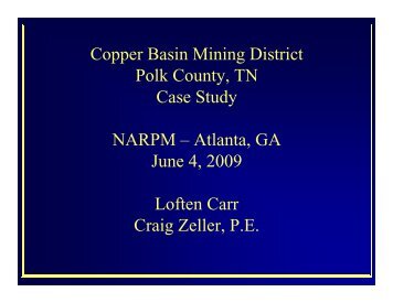 Copper Basin Mining District Polk County, TN Case Study NARPM ...