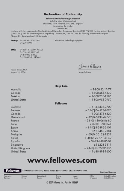 P-35C Manual - Fellowes