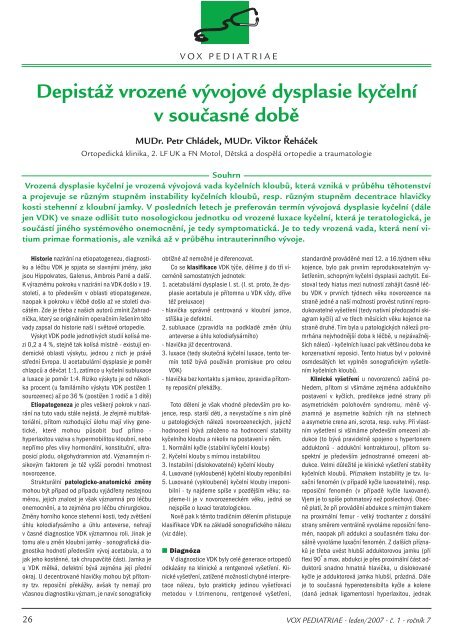 vox pediatriae 1/2007 - DÄtskÃ½ lÃ©kaÅ