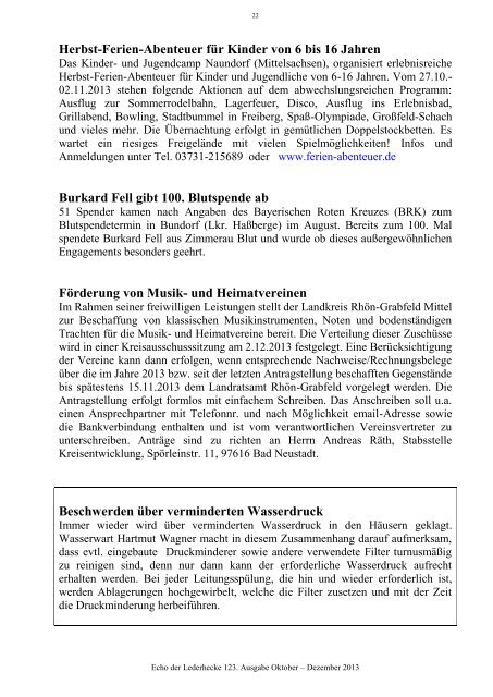 Im Internet unter: www.sulzdorf-adl.de - Sulzdorf an der Lederhecke