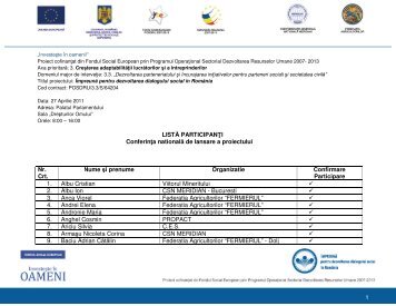 Lista participantilor la Conferinta Nationala de ... - CSN Meridian