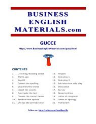 BUSINESS BUSINESS ENGLISH ENGLISH MATERIALS ...