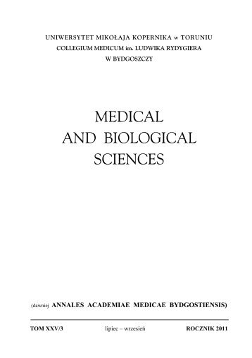 Medical and Biological Sciences XXV/3 - Collegium Medicum ...