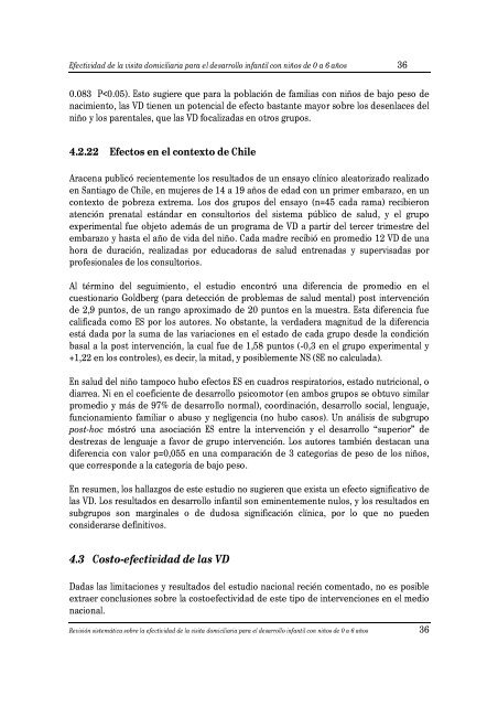 âREVISION SISTEMATICA SOBRE LA EFECTIVIDAD DE LA VISITA ...