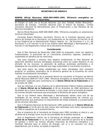 NOM-009-ENER-1995 - ComisiÃ³n Nacional para el Ahorro de EnergÃ­a