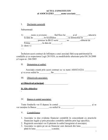 Act constitutiv - MODEL