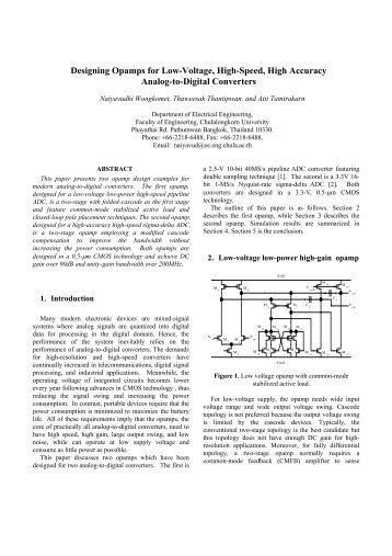 Designing Opamps for Low-Voltage, High-Speed, High Accuracy ...