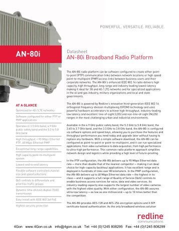 Redline AN-80i Datasheet (PDF) - 4Gon