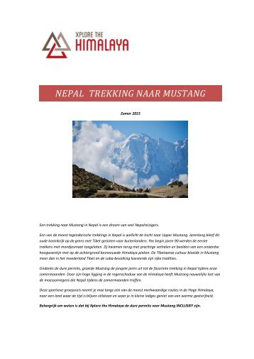 NEPAL TREKKING NAAR MUSTANG