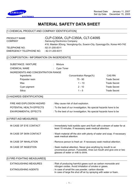 MSDS - Samsung