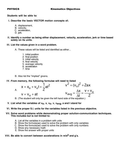 Worksheet - T. Wayne's Physics Classes'