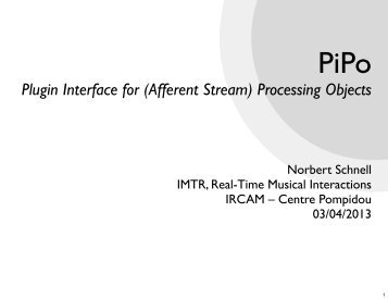 Plugin Interface for (Afferent Stream) Processing Objects - IMTR