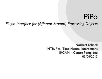 Plugin Interface for (Afferent Stream) Processing Objects - IMTR