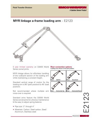 MYR linkage a-frame loading arm â E2123 - JH Menge & Co