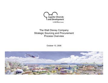 The Walt Disney Company Strategic Sourcing and Procurement ...