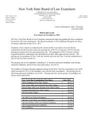 july 2011 bar exam press release - New York State Board of Law ...