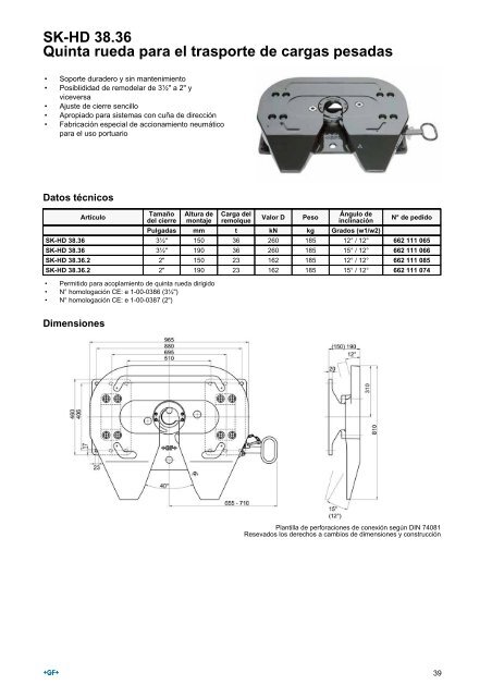 Piezas de repuesto para SK-S 36.20 PLUS - saf-holland