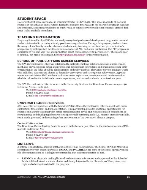 Ph.D. Student Guide - The School of Public Affairs - Arizona State ...