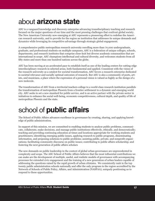 Ph.D. Student Guide - The School of Public Affairs - Arizona State ...