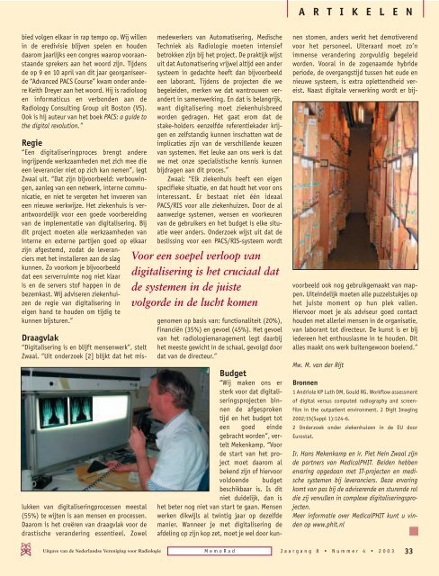 artikelen - Nederlandse Vereniging voor Radiologie