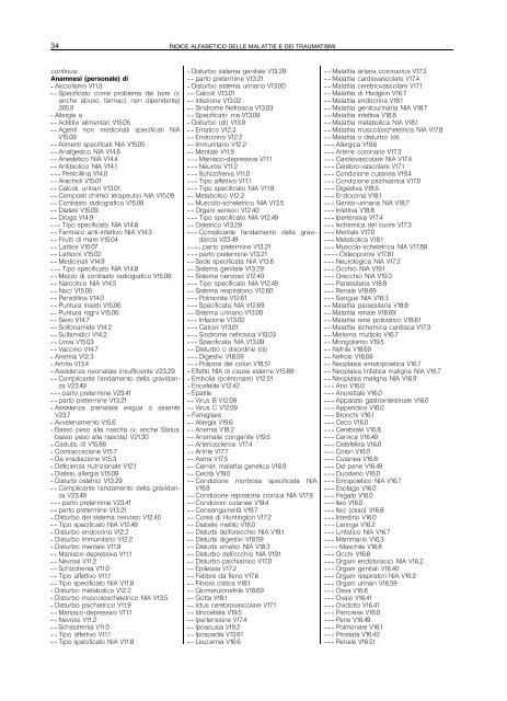 indice alfabetico delle malattie e dei traumatismi - Regione Piemonte