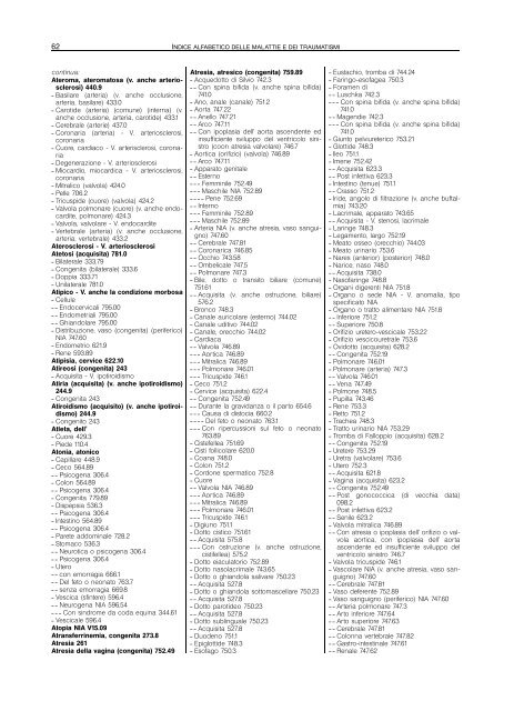 indice alfabetico delle malattie e dei traumatismi - Regione Piemonte