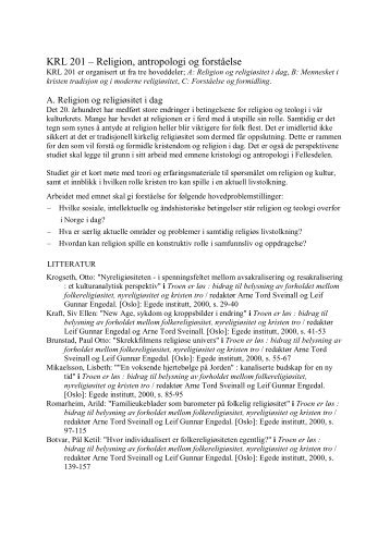 Emnekatalog bachelor nivÃ¥ 2004 hÃ¸st (pdf) - Det teologiske ...