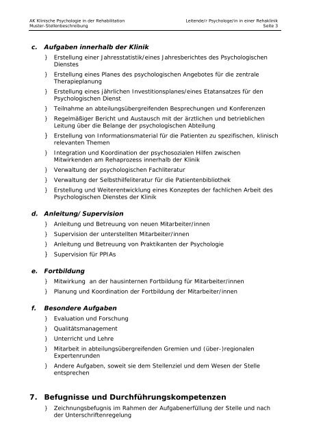 Ltd. Psychologe/in in der somatischen Rehabilitation - Psychologie ...