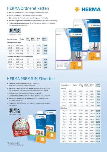 HERMA Ordneretiketten HERMA PREMIUM Etiketten