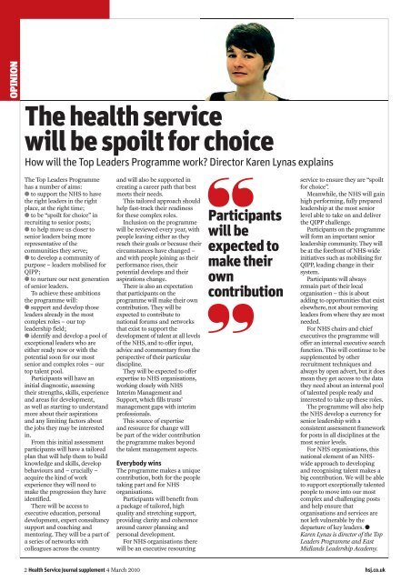 Top leaders supplement - Health Service Journal