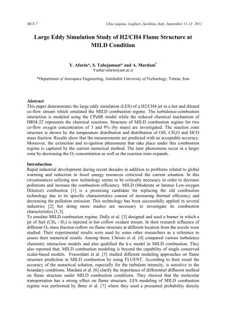 Large Eddy Simulation Study of H2/CH4 Flame Structure at MILD ...